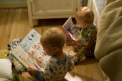 preschool boys reading books