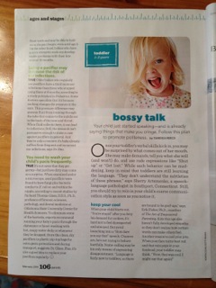 Parents Magazine, Bossy Talk