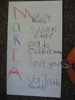 acrostic poem, Mother's Day
