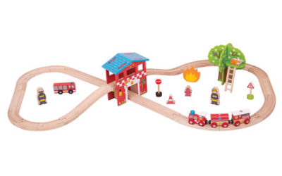 Fire Station Train Set by Bigjigs Toys Ltd.