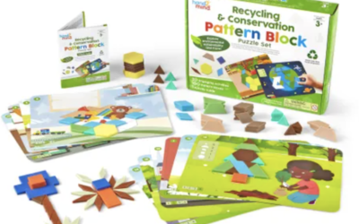 Recycling & Conservation Pattern Block Puzzle Set by hand2mind