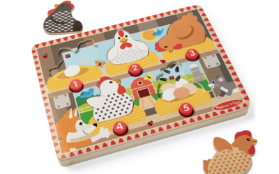 Happy Hens Push to Pop Puzzle by Melissa & Doug